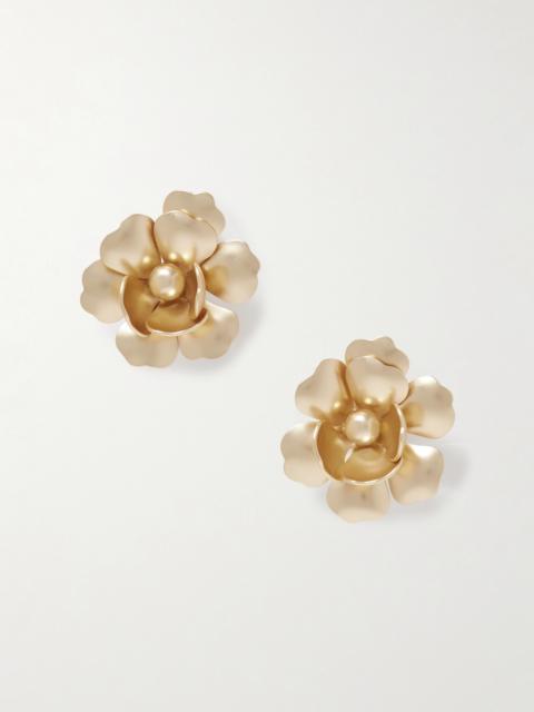 ROXANNE ASSOULIN The Flower Gold-tone Clip Earrings