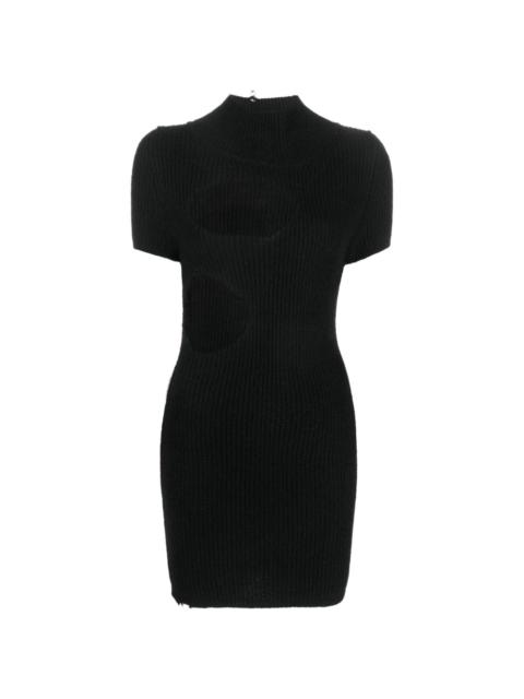 cut-out ribbed minidress