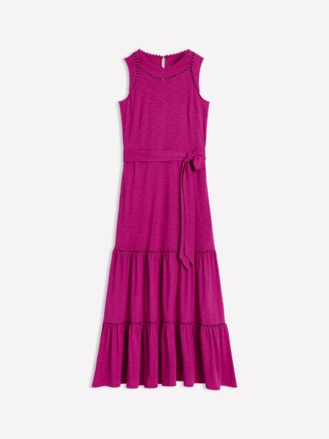 BODEN Mila Trim Tiered Jersey Dress-Fuschia