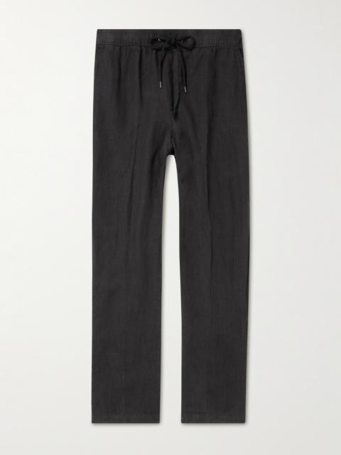 JAMES PERSE Garment-Dyed Straight-Leg Linen Drawstring Trousers