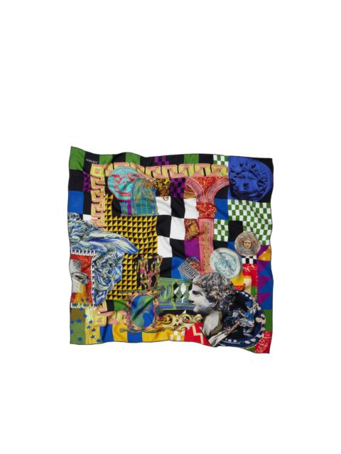 VERSACE printed silk twill scarf 90 cm