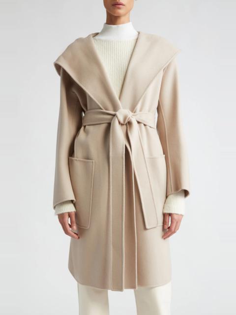 Priscilla Hooded Virgin Wool Wrap Coat