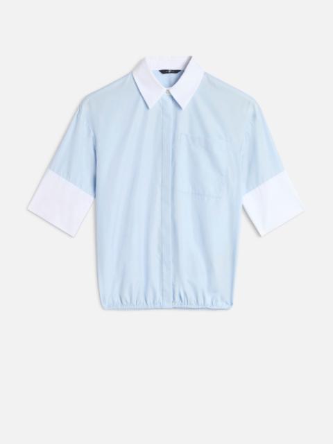 7 For All Mankind SHORT SLEEVE SHIRT in Poplin Sky Blue