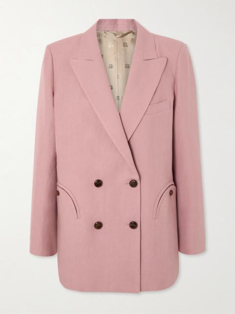 BLAZÉ MILANO Midday Sun Double-breasted Linen Blazer