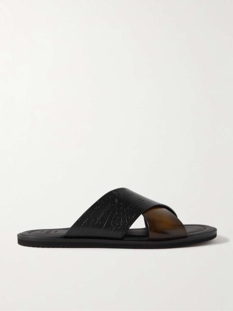 Berluti Scritto Venezia Leather Sandals