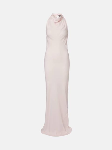 ROTATE Halterneck satin gown