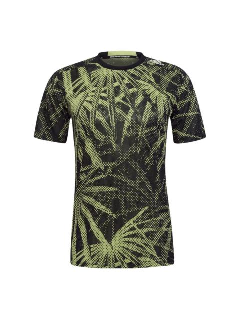 Men's adidas Casual Breathable Printing Sports Gym Short Sleeve Green T-Shirt HC4207