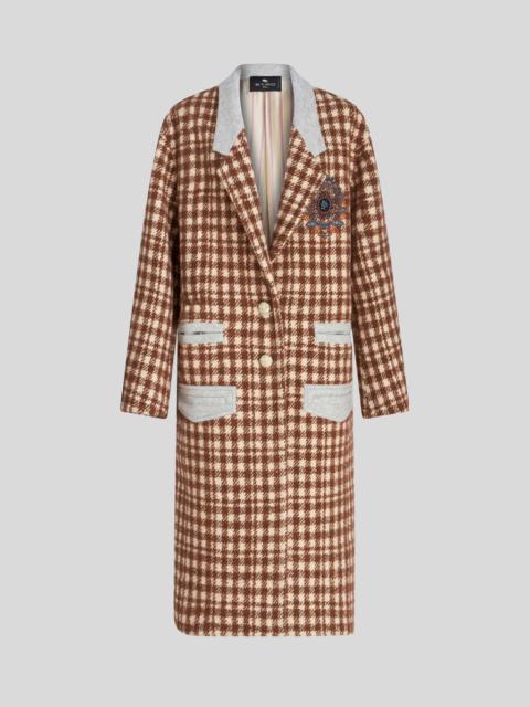 Etro LONG HOUNDSTOOTH COAT