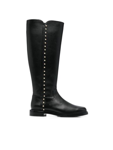 Stuart Weitzman pearl-embellished detail boots