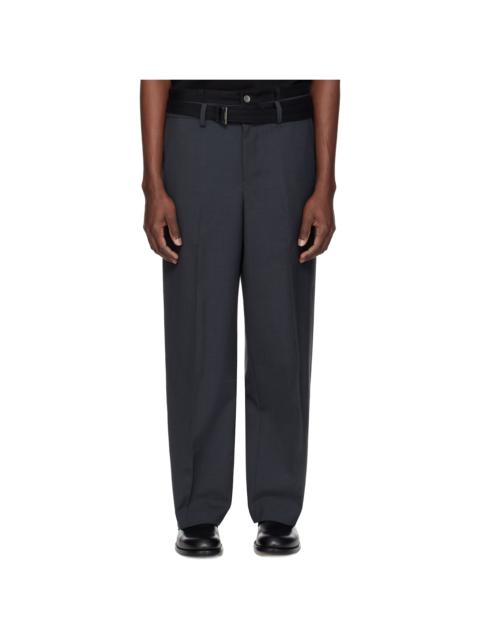 sacai Gray Suiting & Denim Trousers