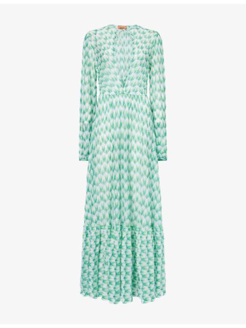 Missoni Cut-Out Floral-Print Knitted Cover-Up