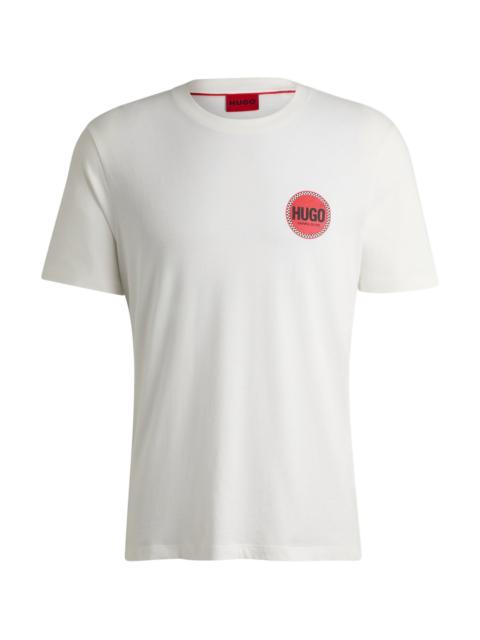 HUGO COTTON-JERSEY T-SHIRT WITH RACING LOGO PRINT