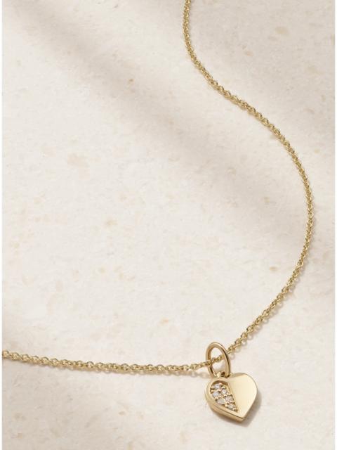 SYDNEY EVAN Half Heart 14-karat Gold Diamond Necklace