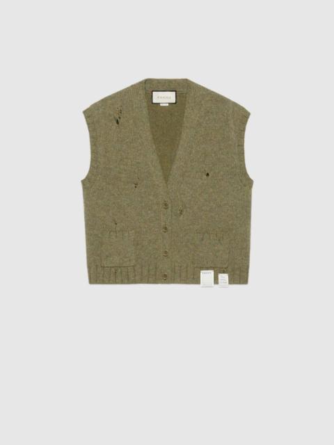 GUCCI Felted wool cardigan vest