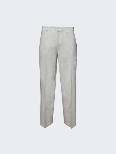 Washed Linen Tailored Trousers Off White