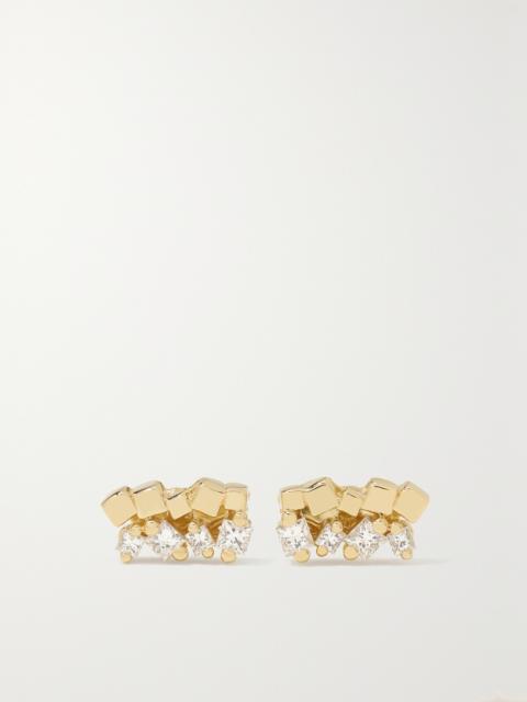 SUZANNE KALAN 18-karat Gold Diamond Earrings