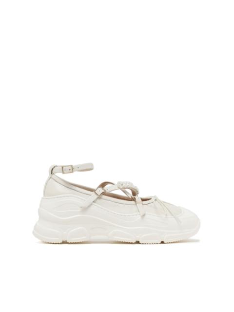 Simone Rocha bow-detail leather ballerina shoes
