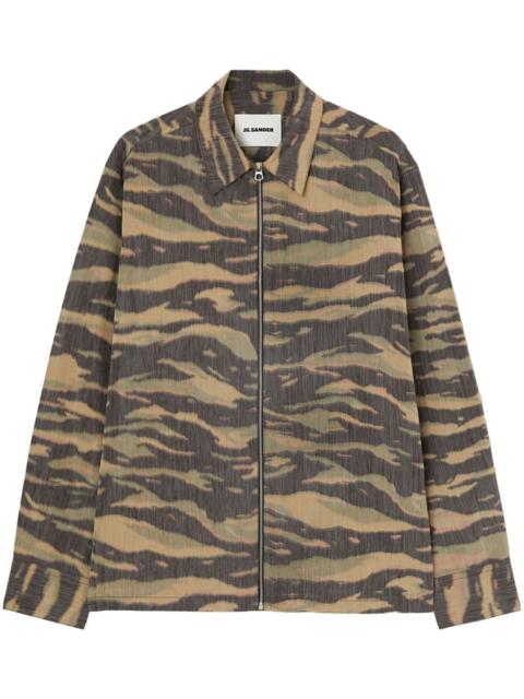 Jil Sander printed zip-up overshirt