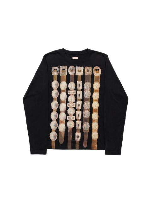 Kapital 20/- Jersey Crewneck Long Sleeve T (Curtain Concho) - Black