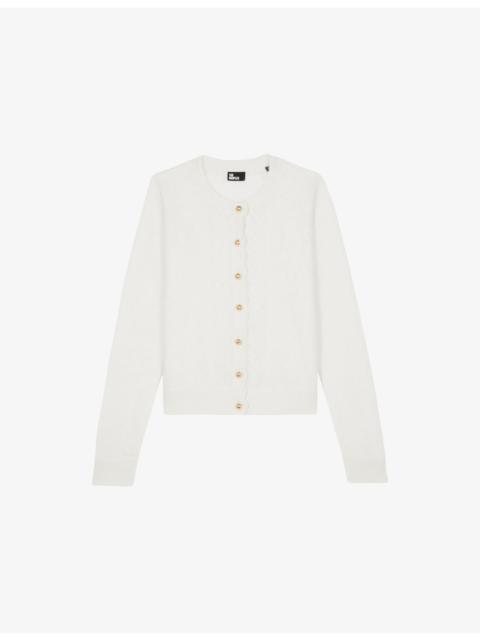 The Kooples Round-Neck Button-Down Cashmere Cardigan