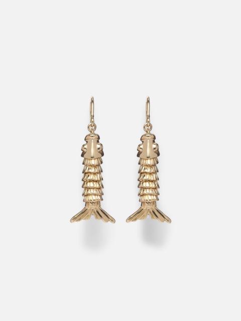 SYDNEY EVAN Moving Fish 14kt gold earrings with diamonds