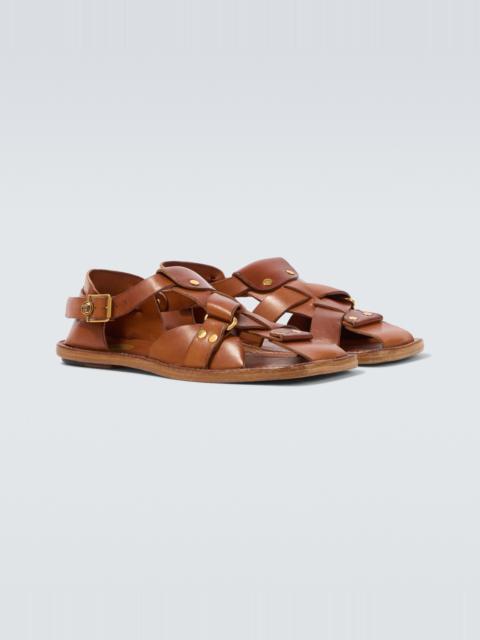 VERSACE Souvenir leather fisherman sandals