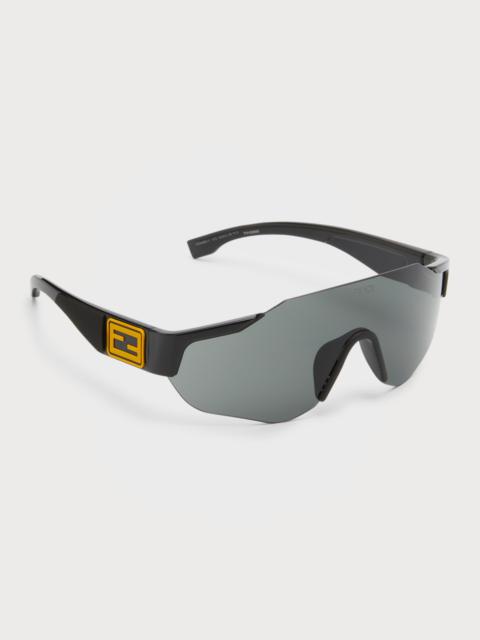 Men's FF-Logo Rimless Shield Sunglasses