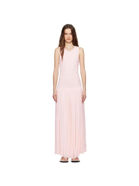 Jil Sander Pink Shirred Maxi Dress