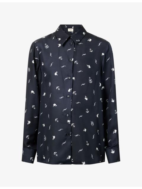 WEEKEND Max Mara Printed Motif Silk Shirt