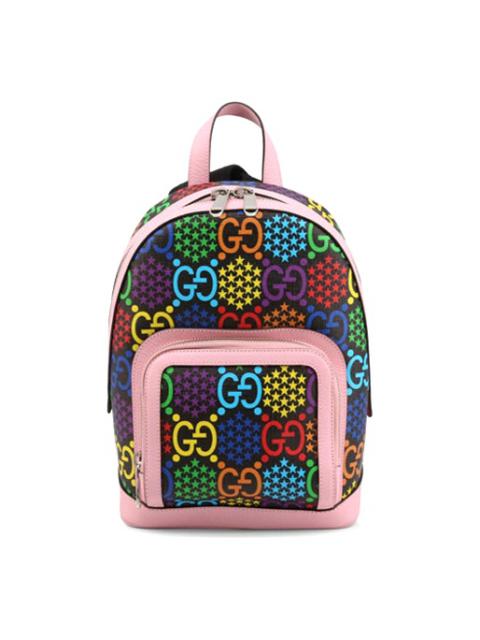 GUCCI (WMNS) Gucci Psychedelic Multi-Color Logo Canvas schoolbag Backpack Pink / Multi-Color 601296-HPUEN-
