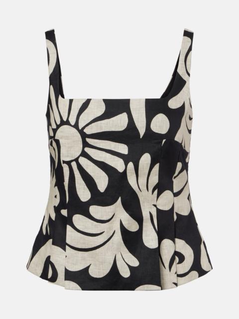 CALA de la CRUZ Rami printed linen top