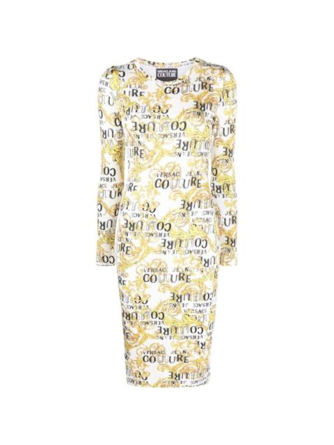 Sketch Couture-print long-sleeved midi dress