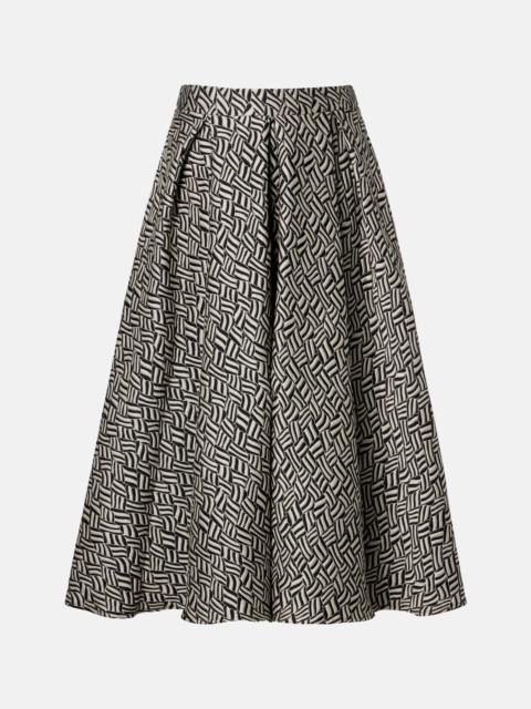 Perle cotton-blend jacquard midi skirt