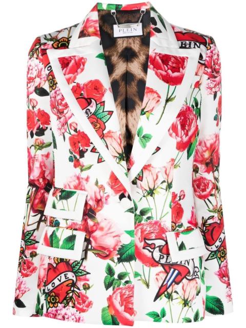 PHILIPP PLEIN Love floral-print blazer