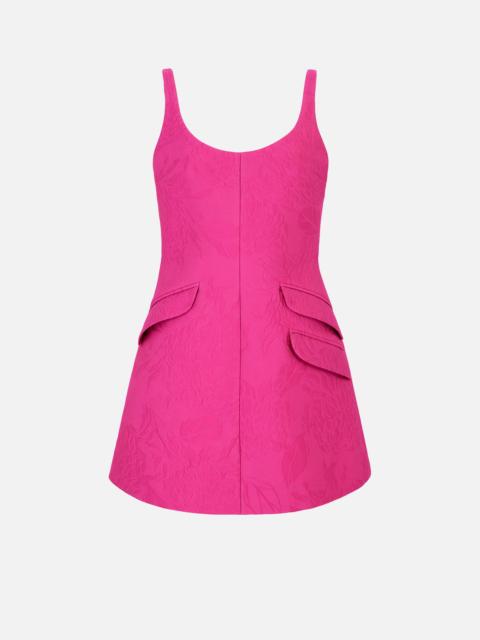 EMILIA WICKSTEAD Talia Dress In Hot Pink Embossed Cloque