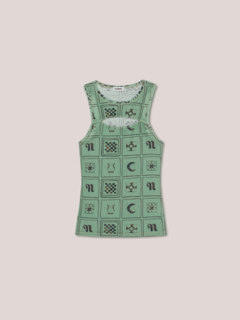 Nanushka LIO - Mesh jersey cut-out tank top - Green totem