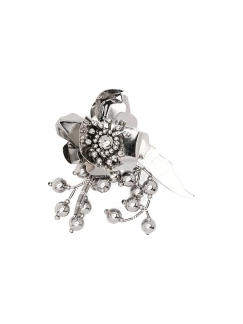 N°21 flower-embellished beaded brooch