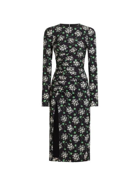 Dolce & Gabbana geranium bouquets-print charmeuse dress