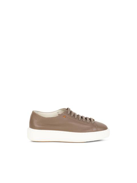 Santoni leather lace-up sneakers