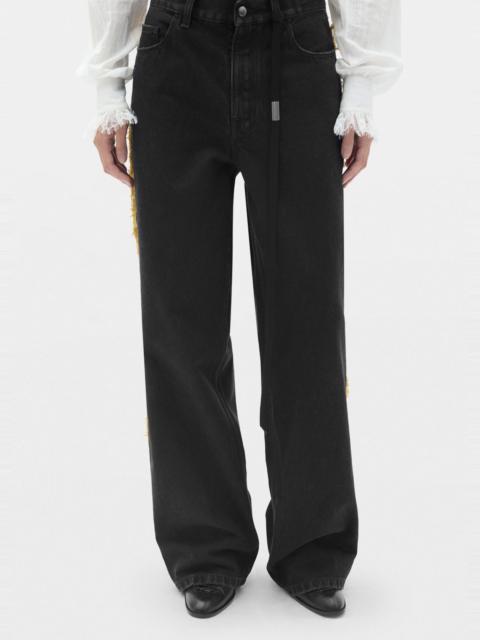 Ann Demeulemeester Annela 5-Pockets Straight Leg Loose Trousers with Side Bands