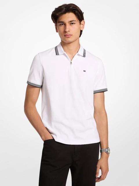 MICHAEL KORS Cotton Zip-Up Polo Shirt