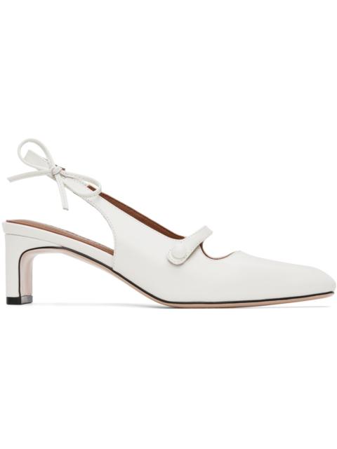 SHUSHU/TONG White Side Bow Square Toe Heels