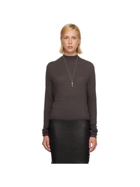 Rick Owens Gray Tower Crater Knit Sweater