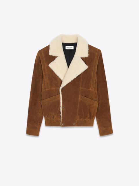 jacket in suede and shearling