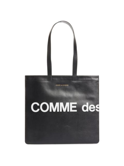 Comme des Garçons Wallets Huge Logo Leather Tote in Black at Nordstrom