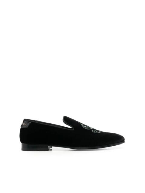 PHILIPP PLEIN Money velvet loafers