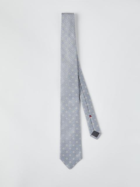 Silk tie with geometric design