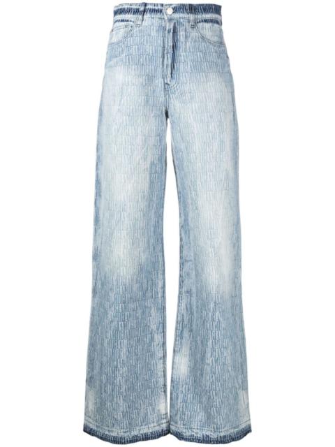 AMIRI logo-jacquard wide-leg jeans