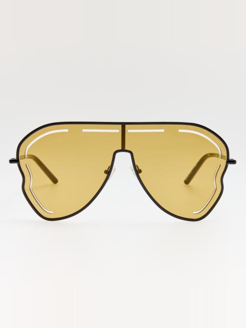 LINDA FARROW Kika Gardenia Sunglasses in Yellow and Black