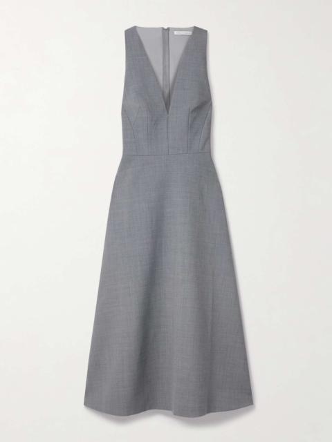 EMILIA WICKSTEAD Adonica cutout woven midi dress Gray